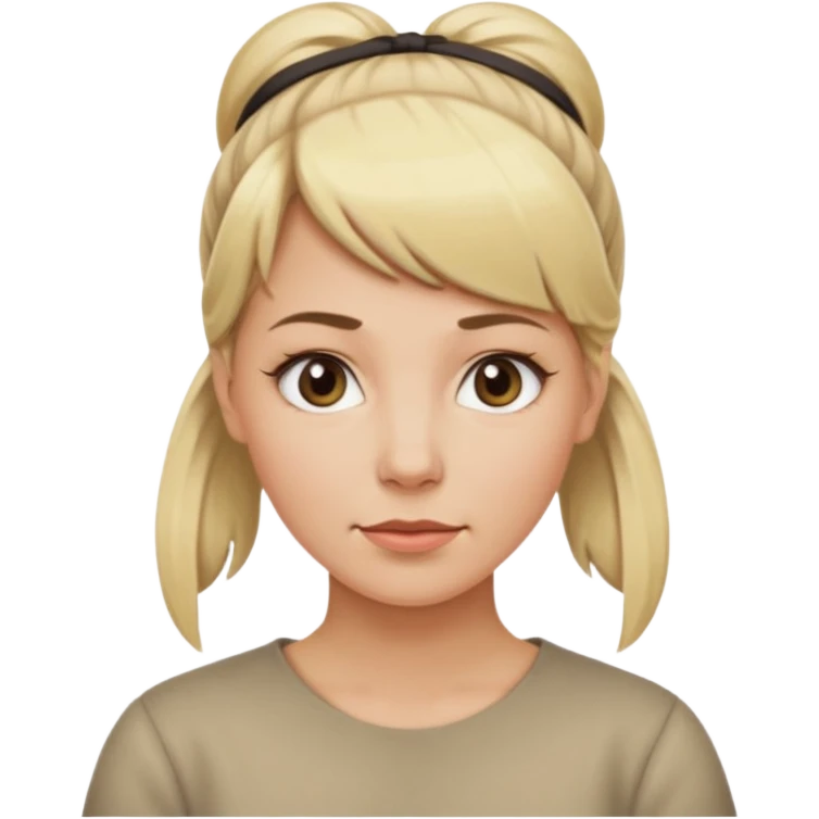 femme 35 ans blonde frange cheveux attachés emoji