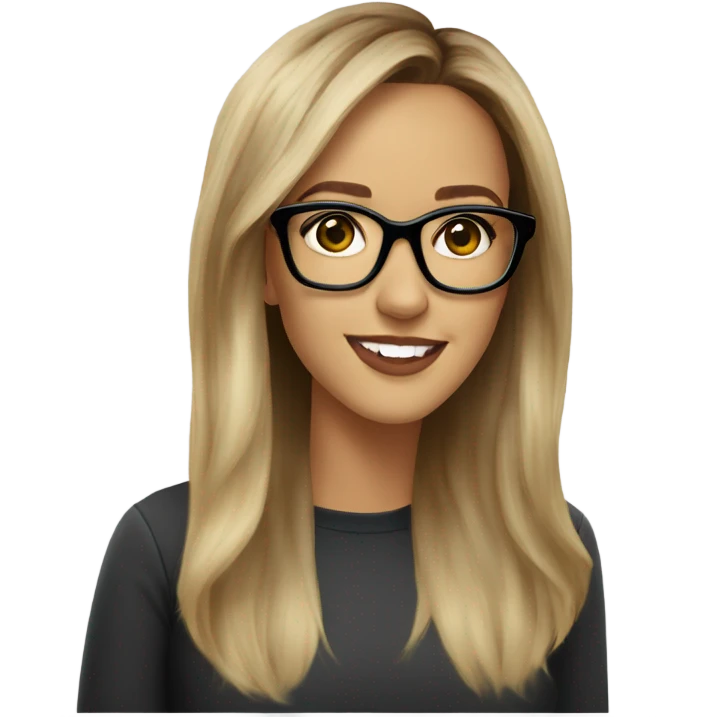 Caucasian Jessica alba with glasses  emoji