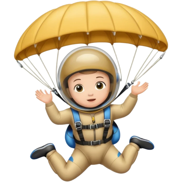 Skydiving baby with parachute and UFO emoji