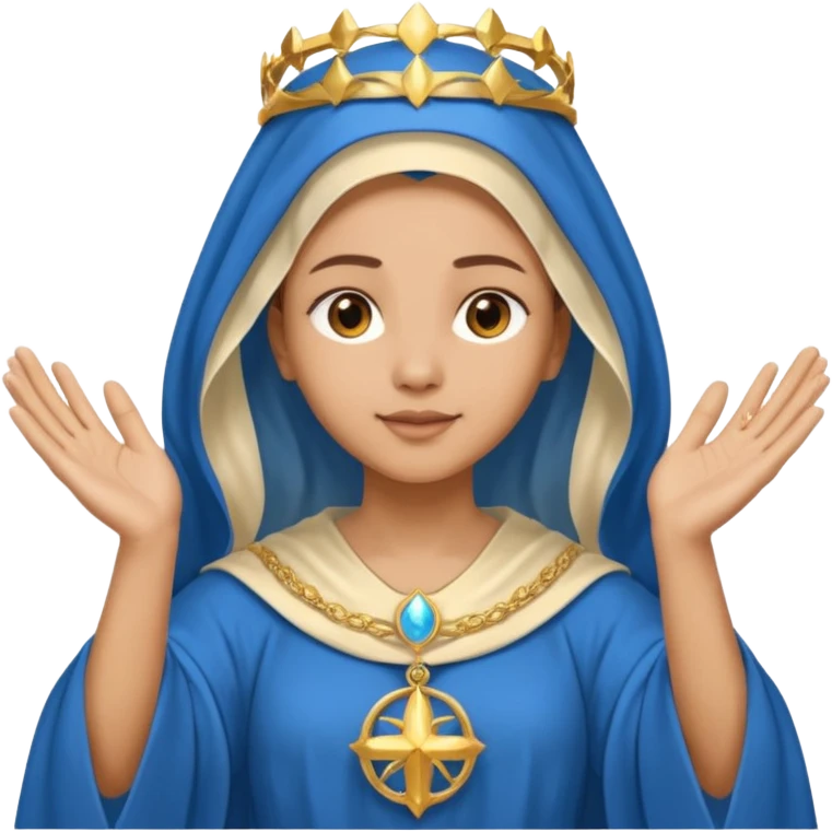 Nossa senhora das graças com aura e mãos abertas  emoji