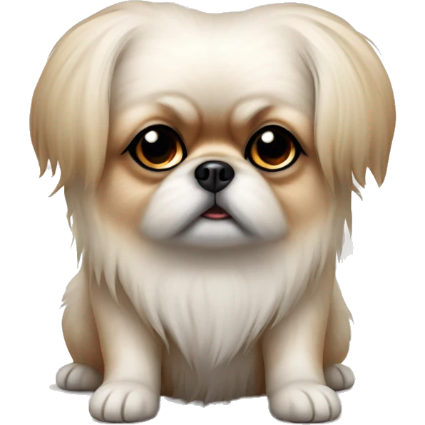 Pekinese white small dog   emoji