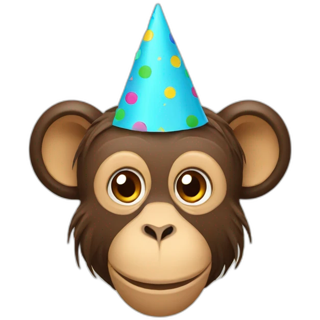monkey head birthday hat emoji