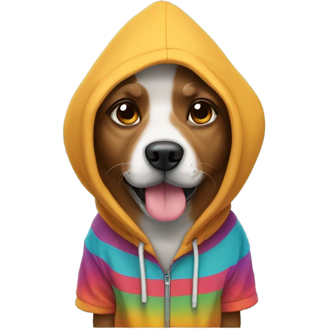 Dog wearing a hoodie emoji