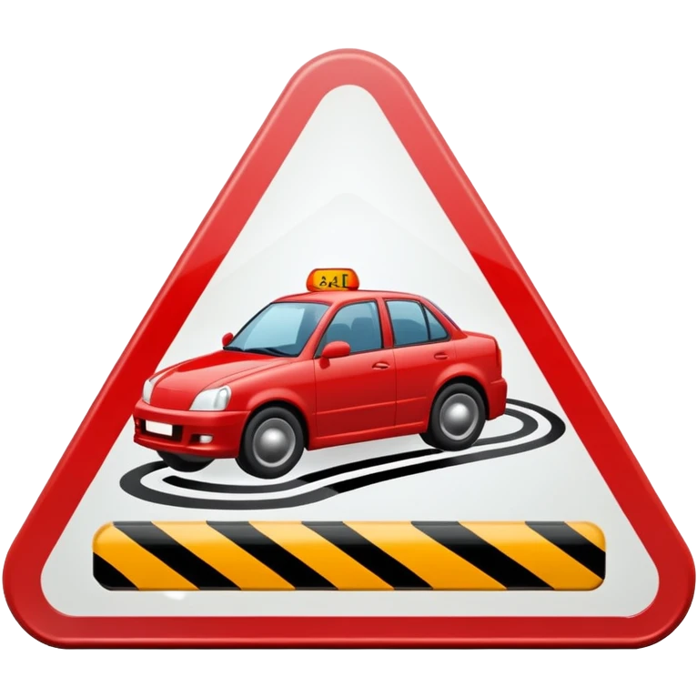 car on slippery road sign emoji