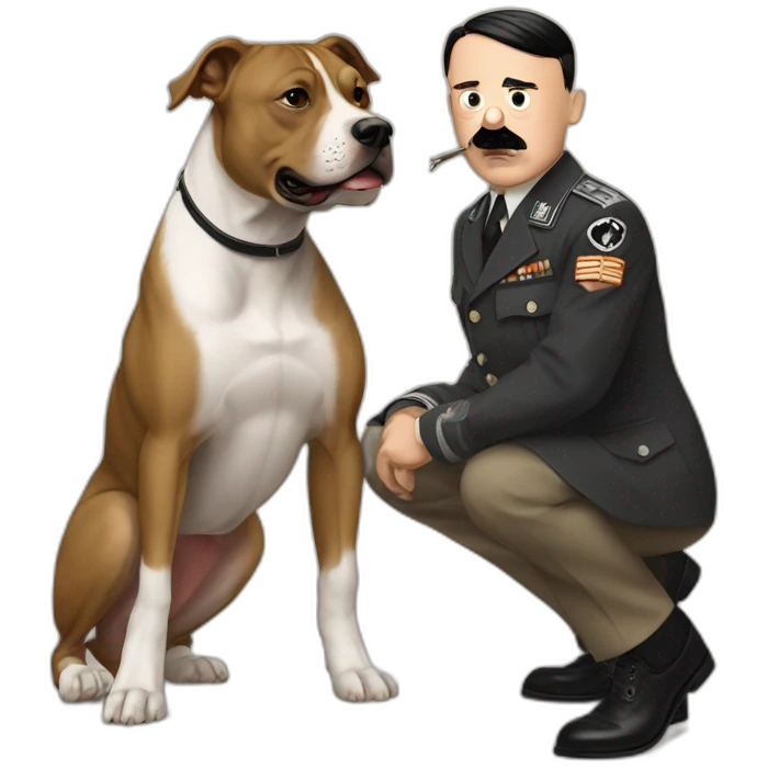 adolf hitler petting a pitbull emoji