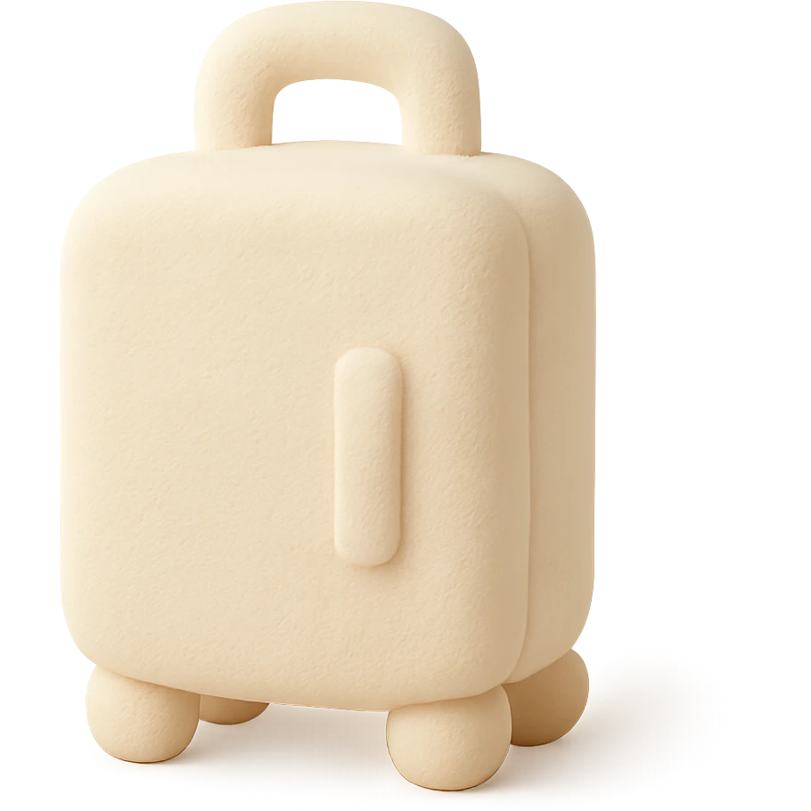 aesthetic ivory minimal suircase with wheels emoji