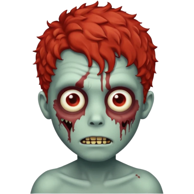 Create an emoji of zombie boy with red and short curly hair emoji