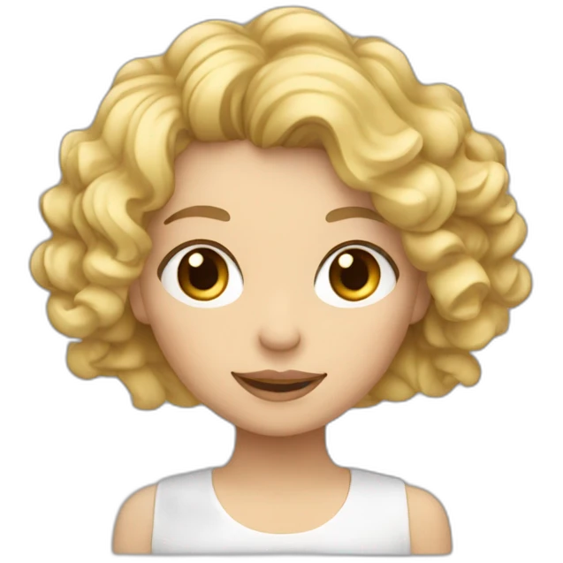 Une fille blonde aux cheveux bouclés emoji