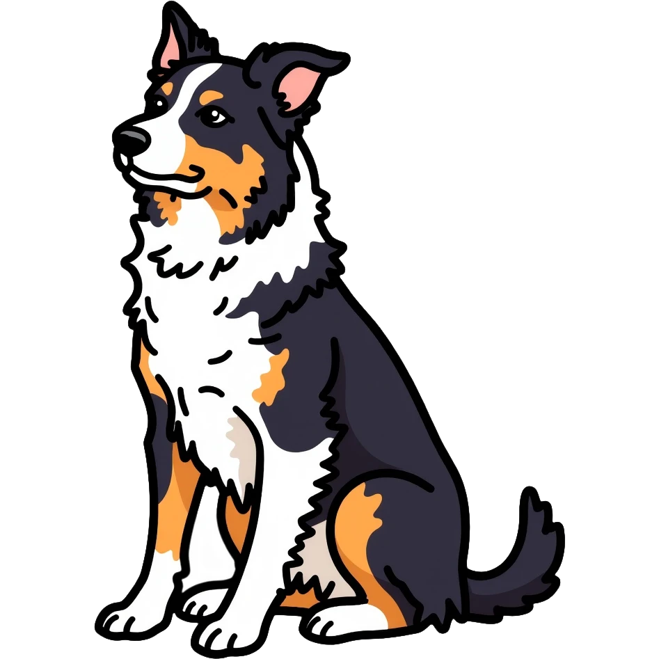 Merle border collie dog sitting emoji