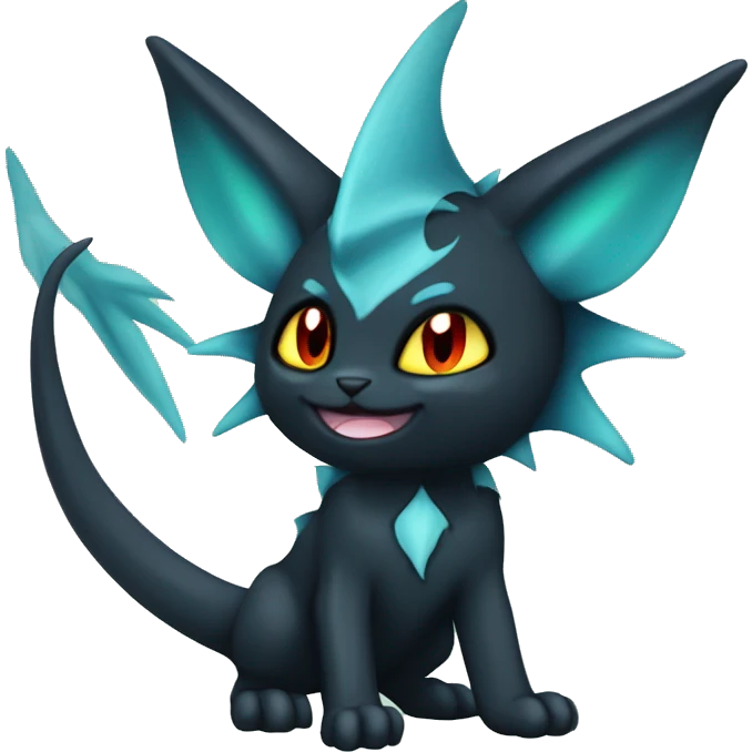 Black Edgy Ethereal Vaporeon-Litten-Torracat full body emoji