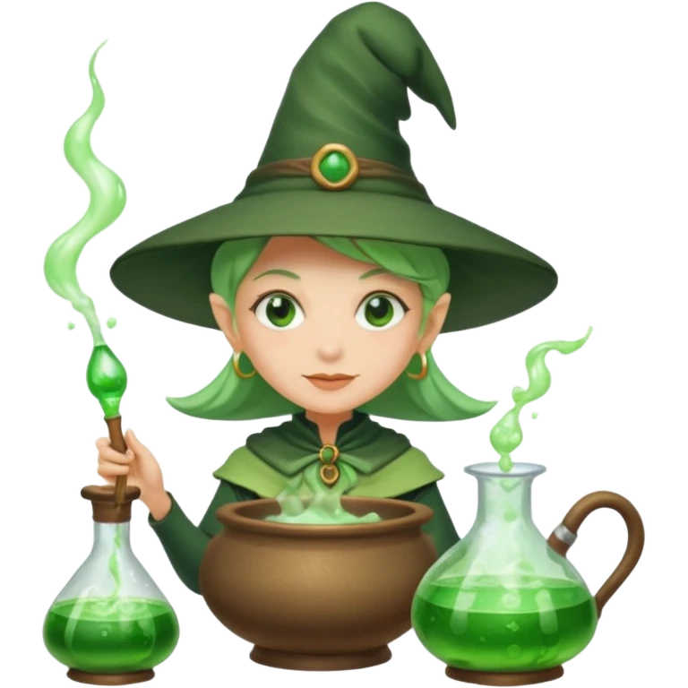 green witch cooking potion emoji