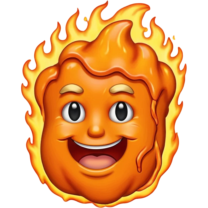 Trump Cheeto in flames emoji