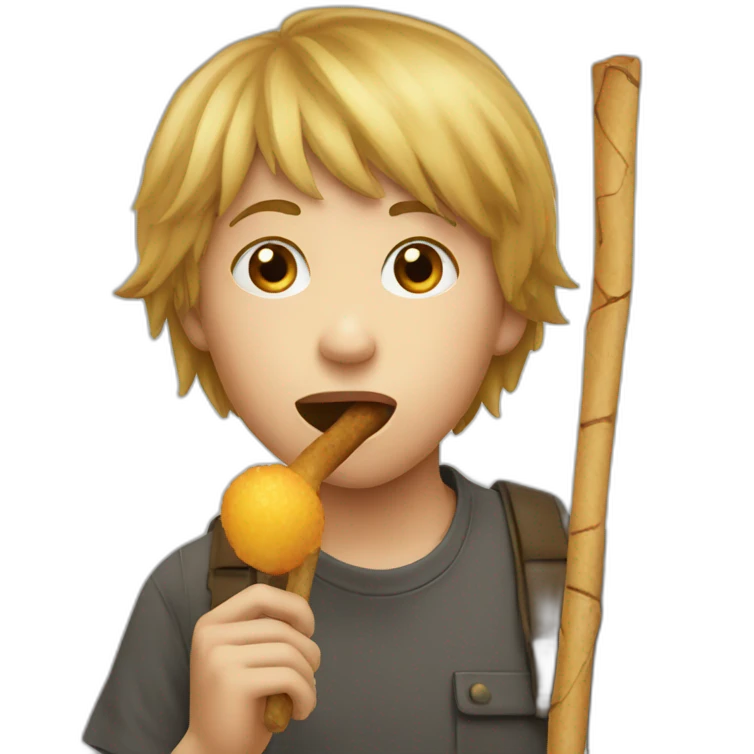 Kid eating stick  emoji