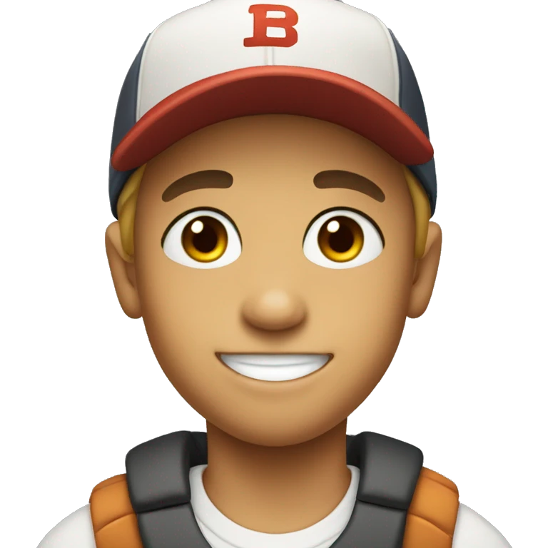 smiling boy in baseball cap emoji