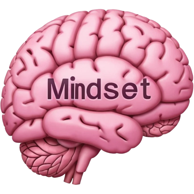 pink brain with' mindset' emoji