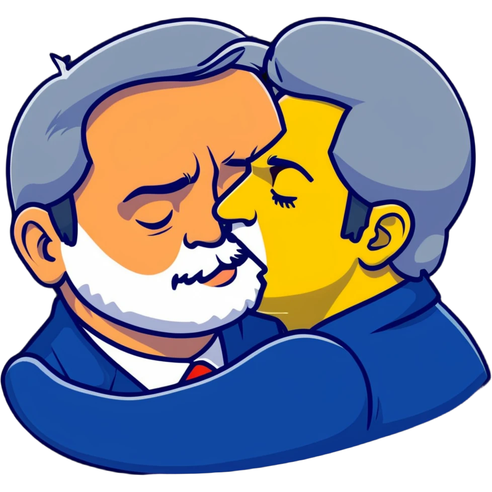 Presidente Lula do Brasil beijando o Bolsonaro emoji