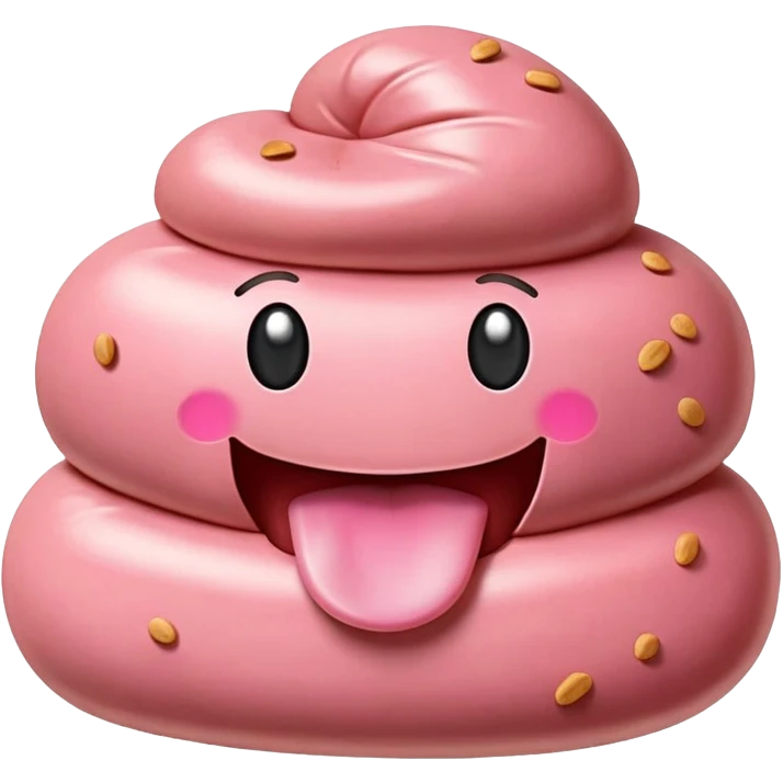 kawaii poop EMOJI made of SPAM MEAT emoji