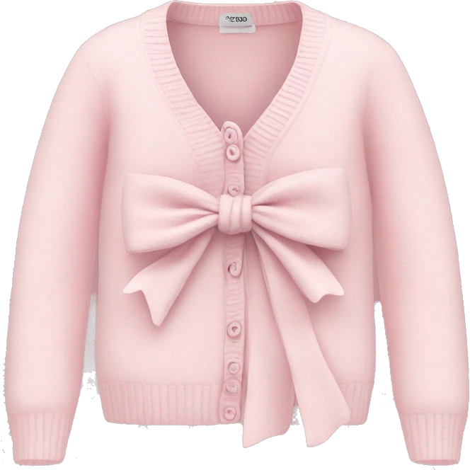 Baby pink cardigan with bow  emoji