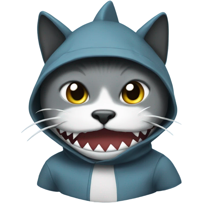 Cat in shark costume  emoji