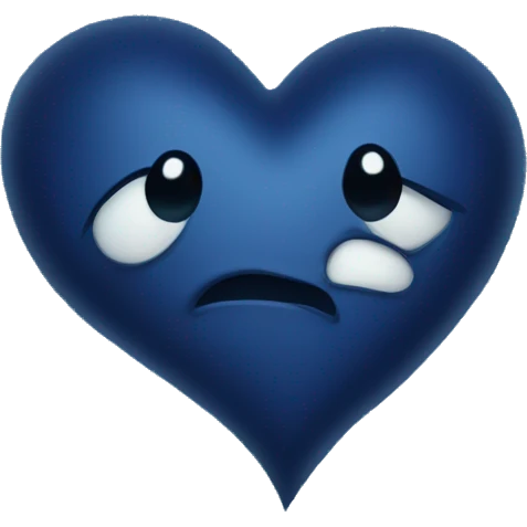 Dark blue sparkly heart emoji