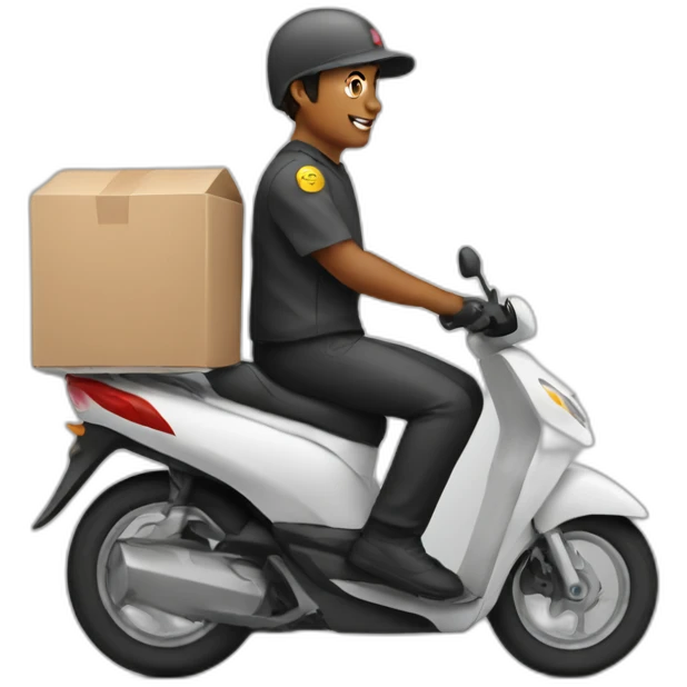 Food delivery rider. emoji