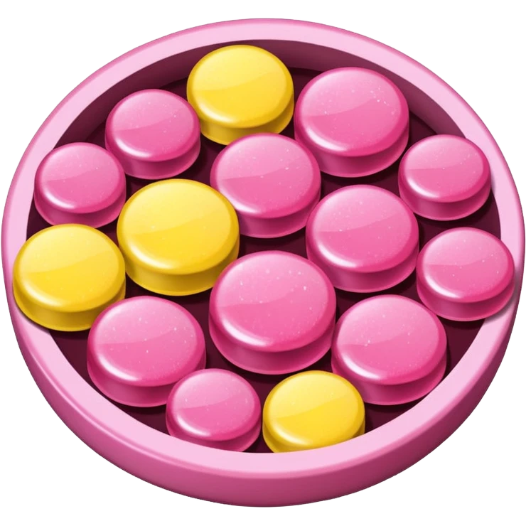 glitter pink and yellow candy emoji