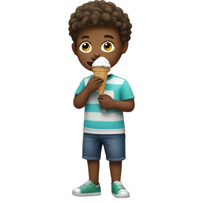 boy eating ice cream emoji