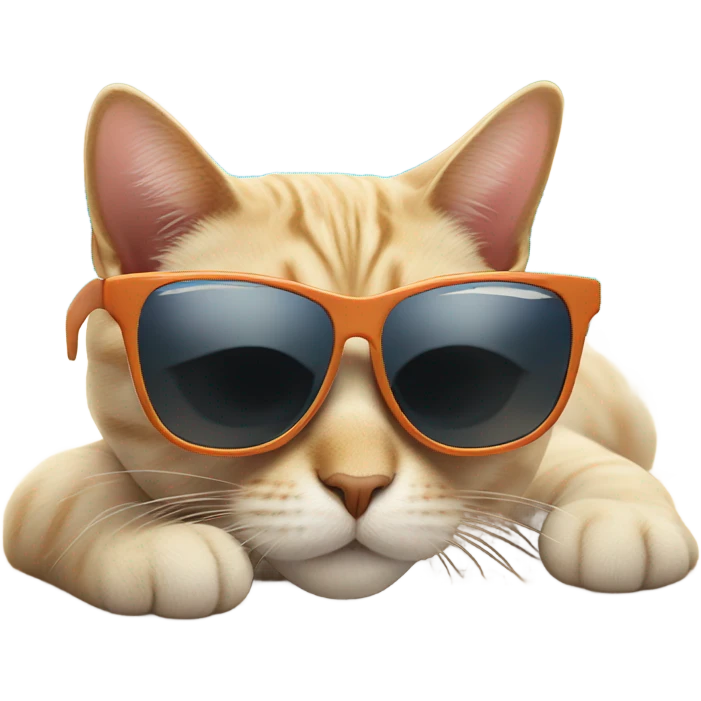  Cat with sunglasses on Beach emoji