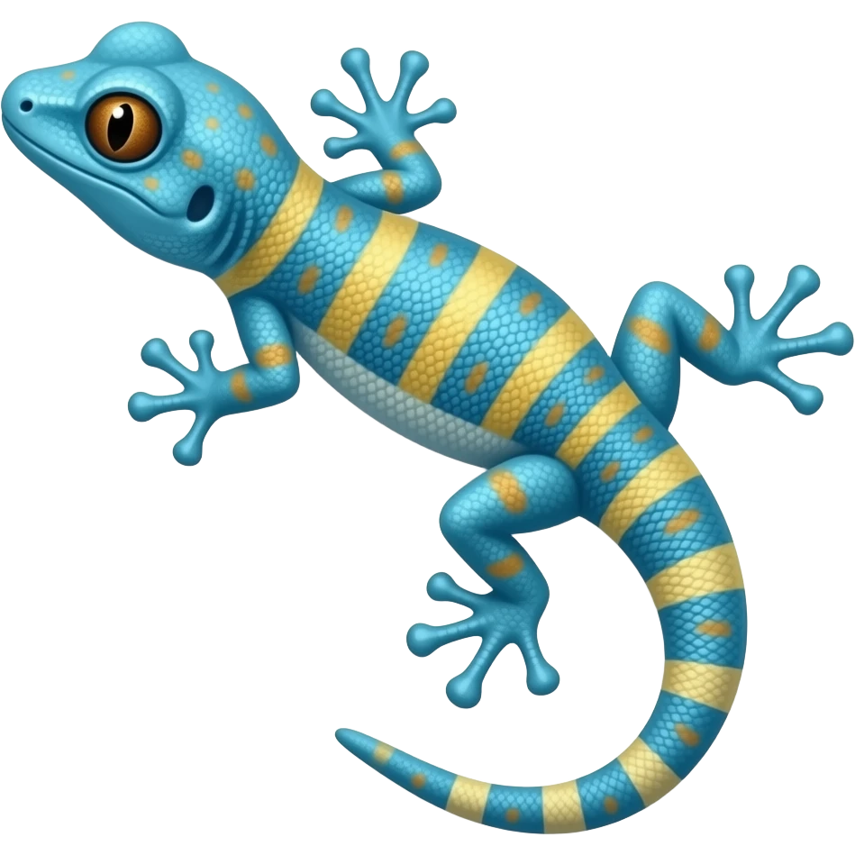 blue and orange tokay gecko emoji