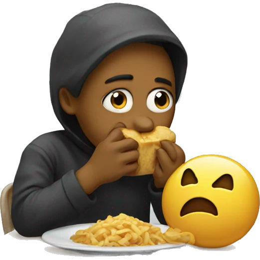 Sad emoji eating emoji