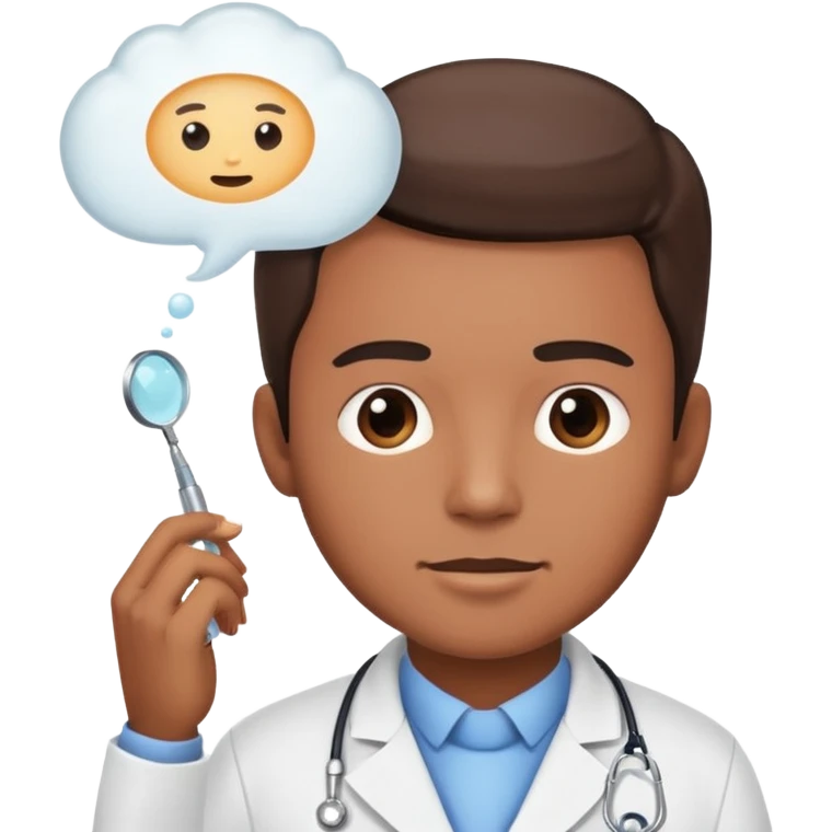 a dentist with a thought bubble emoji
