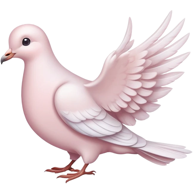 Pastel white-pinkish Romantic dove with emoji