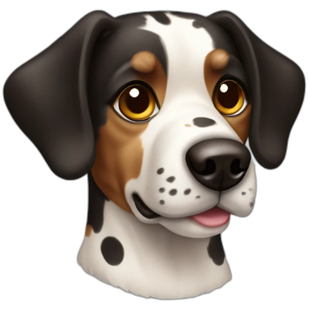 Black and brown Czech spotted dog emoji