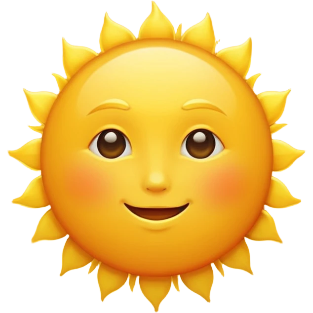 a sun emoji with no eyes, nose, or mouth emoji