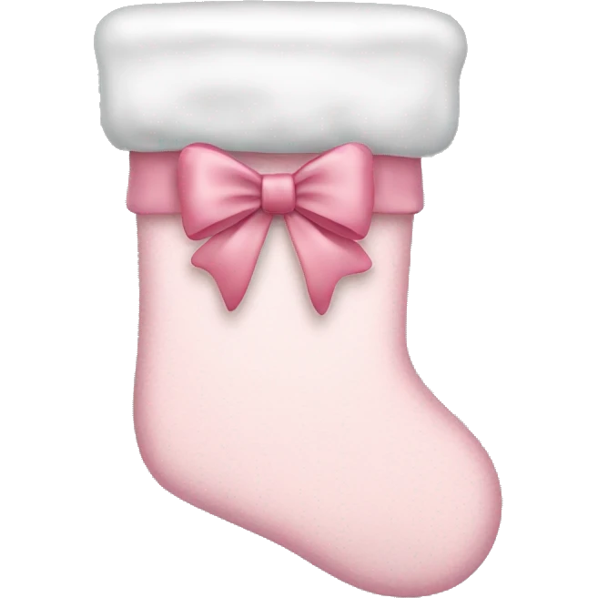  light pink Christmas stocking with bow emoji