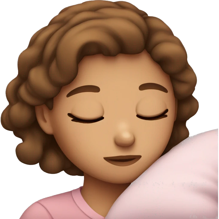Girl whit brown hair sleeping emoji