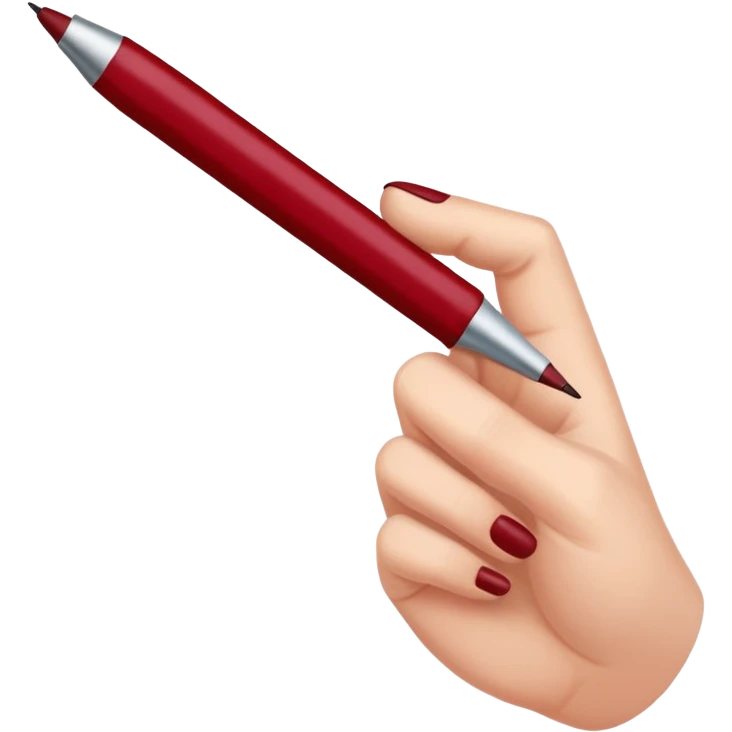 the hand writes with a dark red pen emoji
