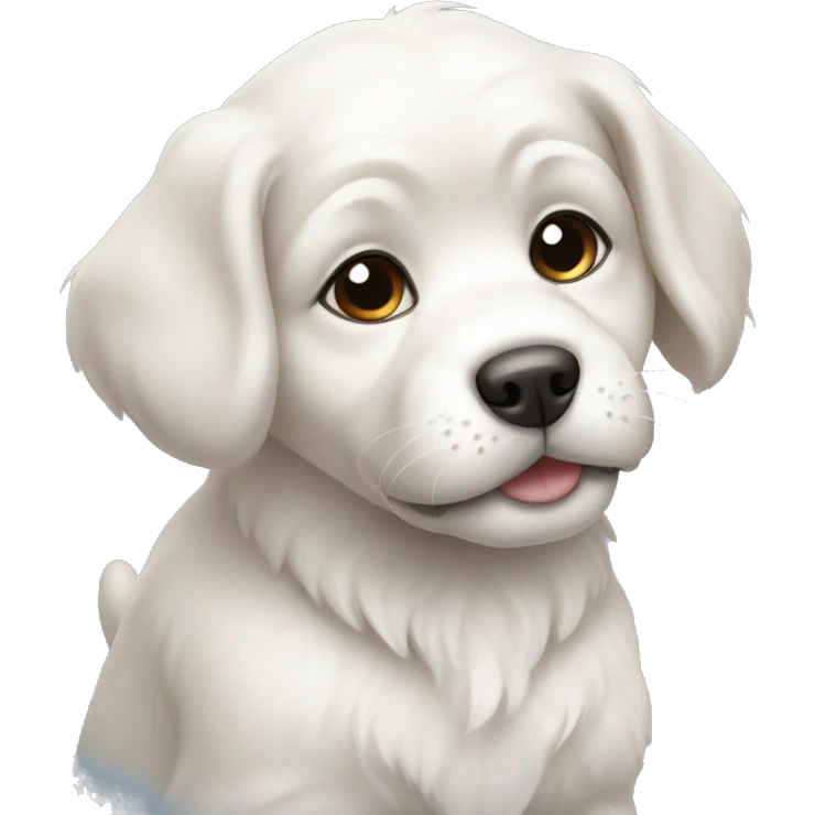 white pekenese puppy emoji