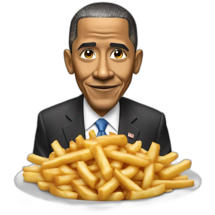 Barack obama with poutine emoji