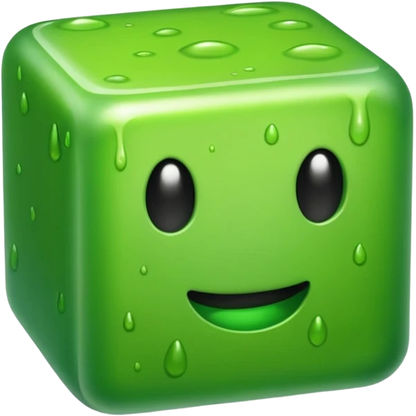 green slime block, shiny, no face emoji
