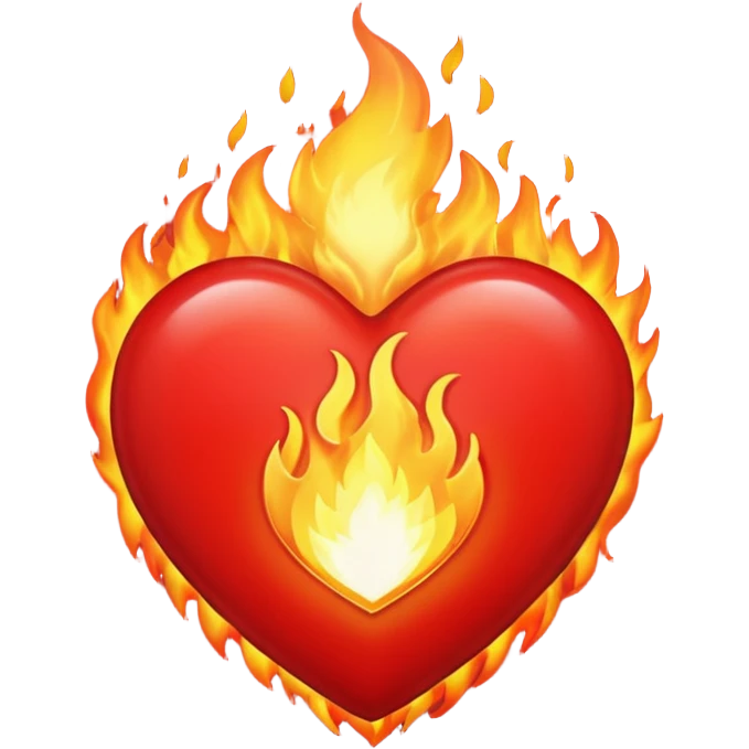 Burning heart love emoji