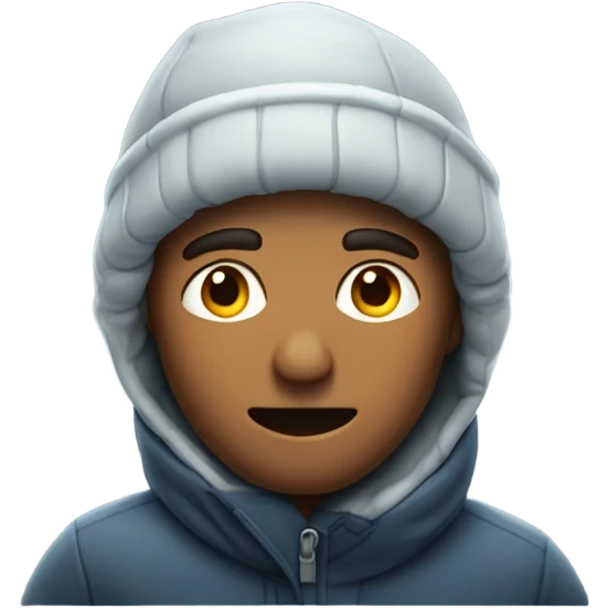 a man in the cold freezing emoji