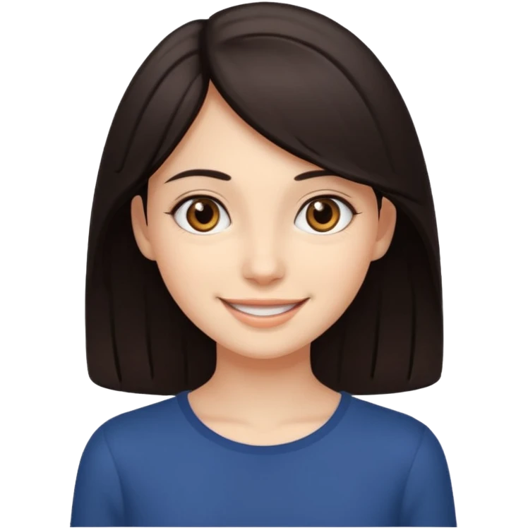 Make an emoji of a slender girl with dark hair and brown eyes emoji