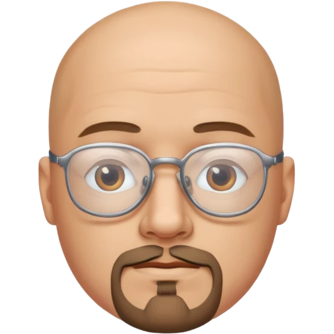 Bald man with glasses and goatee emoji