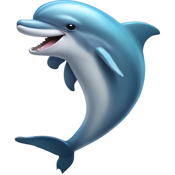Dolphin eating a butterfly emoji