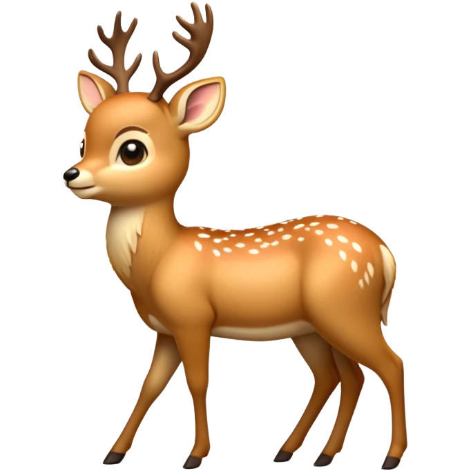 cinematic-[deer]-realistic-full-body-standing on all fours-emoji,-tail-tucked-close,-head-tilted-dramatically,-sleek-[fawn]-fur,-simplified-yet-realistic-focused-features,-highly-detailed,-glowing-with-an-almost-sarcastic-glow emoji