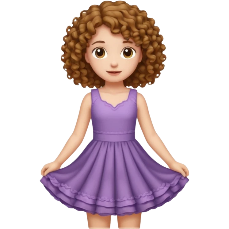 Curly light brown haired girl curtsy emoji