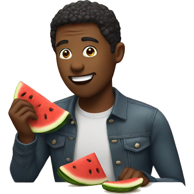  guy eating watermelon emoji