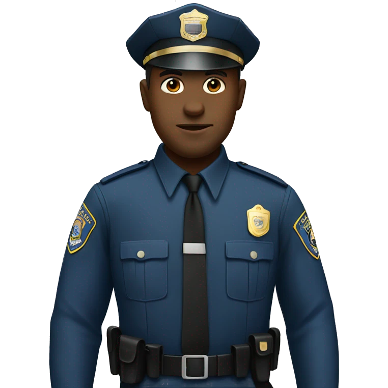 A policeman with African American emoji