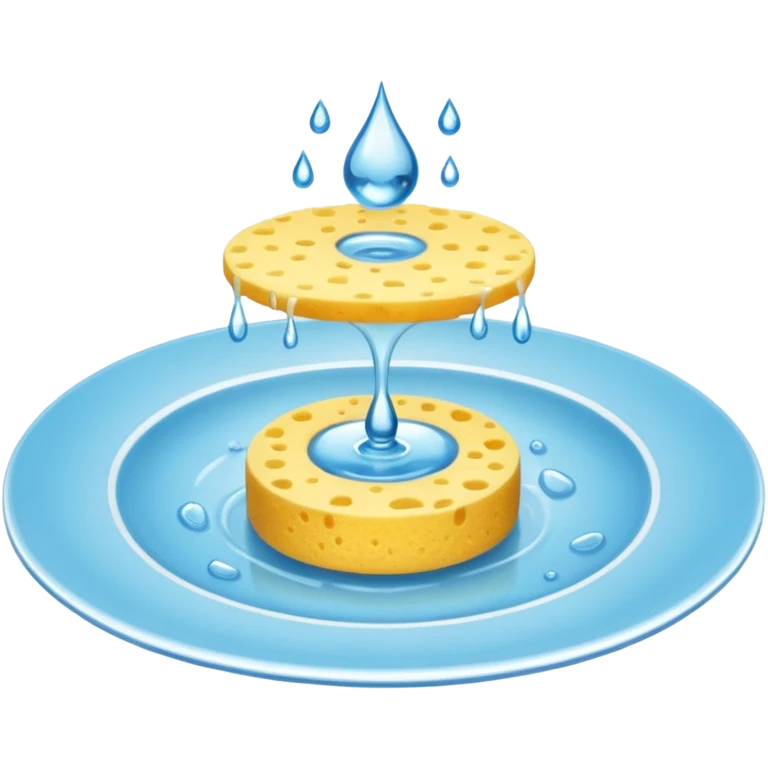 plate with water drop and sponge emoji
